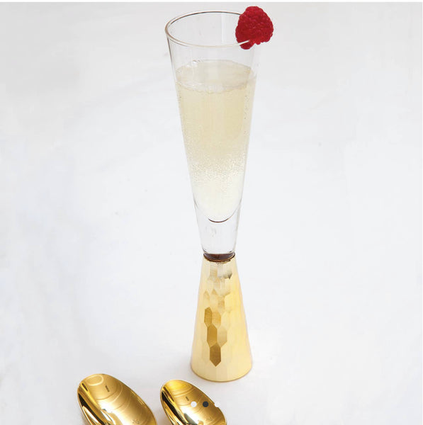 Gold Hammered Champagne Glasses
