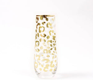 Gold Leopard Champagne Glass