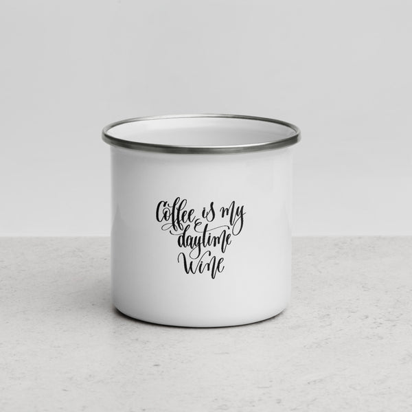 Clique + Clique Collection Enamel Mug Coffee is My Daytime Wine